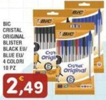 Maury's BIC CRISTAL ORIGINAL BLISTER BLACK EU/ BLUE EU/ 4 COLORI 10 PZ offerta