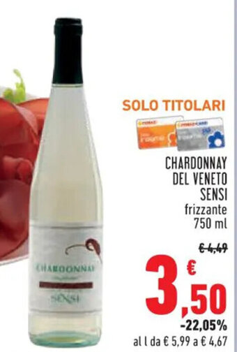Conad Superstore CHARDONNAY DEL VENETO SENSI 750 ml offerta