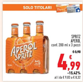 Conad Superstore SPRITZ APEROL conf. 200 ml x 3 pezzi offerta