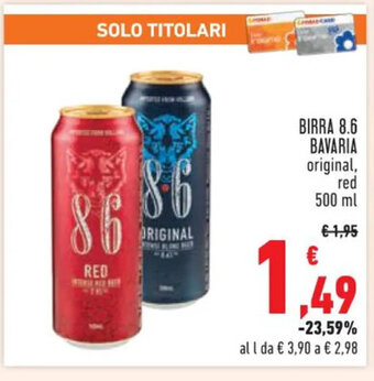 Conad Superstore BIRRA 8.6 BAVARIA 500 ml offerta