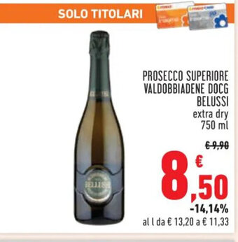 Conad Superstore PROSECCO SUPERIORE VALDOBBIADENE DOCG BELUSSI 750 ml offerta