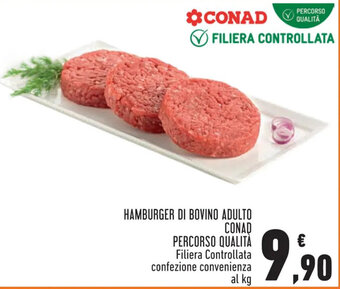 Conad Superstore HAMBURGER DI BOVINO ADULTO CONAD PERCORSO QUALITÀ offerta