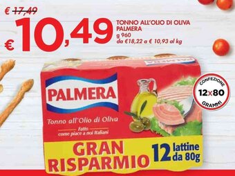 Bennet TONNO ALL'OLIO DI OLIVA PALMERA g 960 offerta