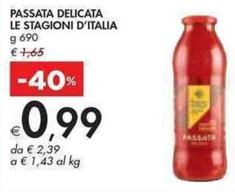 Bennet PASSATA DELICATA LE STAGIONI D'ITALIA g 690 offerta