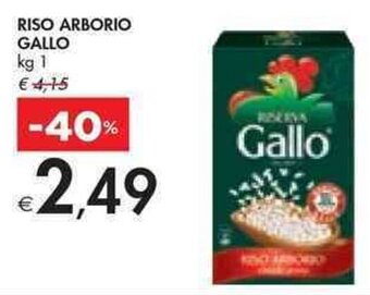 Bennet RISO ARBORIO GALLO kg 1 offerta