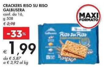 Bennet CRACKERS RISO SU RISO GALBUSERA g 508 offerta