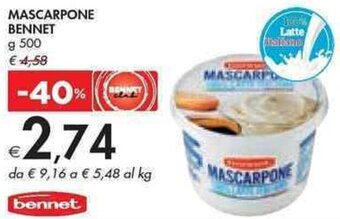 Bennet MASCARPONE BENNET g 500 offerta