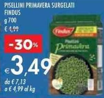 Bennet PISELLINI PRIMAVERA SURGELATI FINDUS g 700 offerta