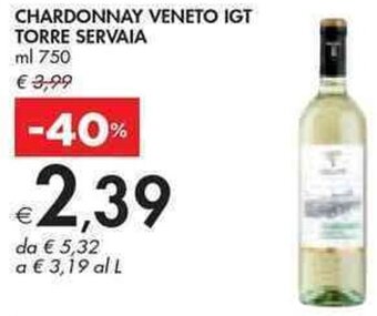 Bennet CHARDONNAY VENETO IGT TORRE SERVAIA ml 750 offerta
