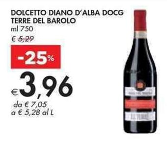 Bennet DOLCETTO DIANO D'ALBA DOCG TERRE DEL BAROLO ml 750 offerta