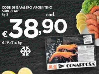 Bennet CODE DI GAMBERO ARGENTINO SURGELATE kg 2 offerta