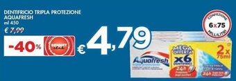 Bennet DENTIFRICIO TRIPLA PROTEZIONE AQUAFRESH ml 450 offerta