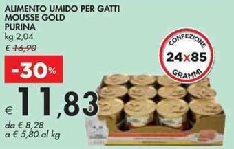 Bennet ALIMENTO UMIDO PER GATTI MOUSSE GOLD PURINA kg 2,04 offerta