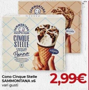 Eurospar Cono Cinque Stelle SAMMONTANA x6 vari gusti offerta