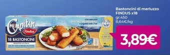 Eurospar Bastoncini di merluzzo FINDUS X18 gr.450 offerta