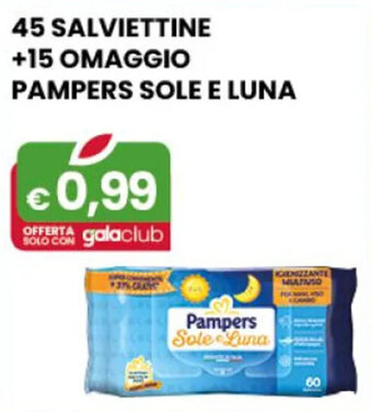 45 SALVIETTINE +15 OMAGGIO PAMPERS SOLE E LUNA