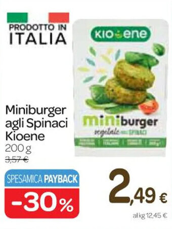 Carrefour Express Miniburger agli Spinaci Kioene 200 g offerta