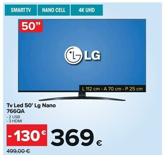 Carrefour Iper Lg tv led 50'' nano 766qa offerta