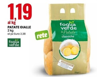 Eurospin Foglia verde patate gialle offerta
