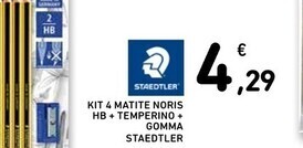 Conad Superstore Staedtler kit 4 matite noris hb + temperino + gomma offerta