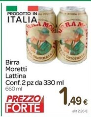 Carrefour Express Moretti birra lattina offerta