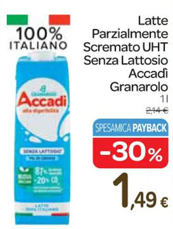 Carrefour Express Latte Parzialmente Scremato UHT Senza Lattosio Accadi Granarolo 1l offerta