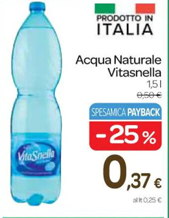 Acqua Naturale Vitasnella 1,5 l