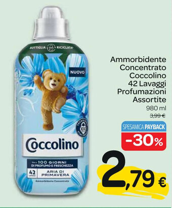 Carrefour Express Ammorbidente Concentrato Coccolino 42 Lavaggi Profumazioni Assortite 980 ml offerta