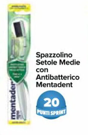 Spazzolino Setole Medie con Antibatterico Mentadent