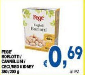 DEM FEGE BORLOTTI/ CANNELLIN/ CECI/RED KIDNEY 380/200 g offerta