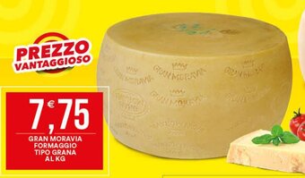 Vantaggio Cash&Carry GRAN MORAVIA FORMAGGIO TIPO GRANA AL KG offerta