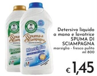 Eurospesa Detersivo liquido a mano e lavatrice SPUMA DI SCIAMPAGNA ml 800 offerta