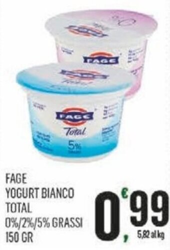 FAGE YOGURT BIANCO TOTAL 0%/2%/5% GRASSI 150 GR