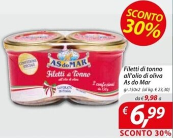 DiMeglio Filetti di tonno all'olio di oliva As do Mar gr.150x2 offerta