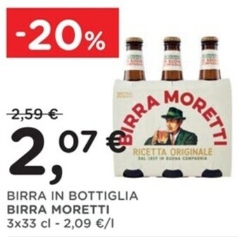 BIRRA IN BOTTIGLIA BIRRA MORETTI 3x33 cl
