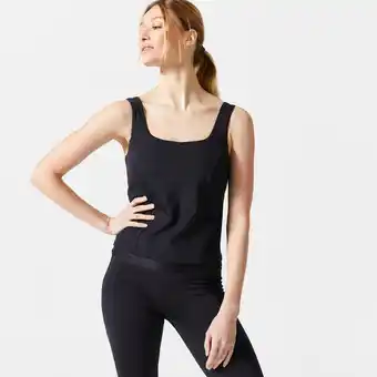 Canotta donna fitness 520 slim top integrato traspirante nera