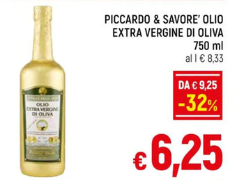 Famila Market PICCARDO & SAVORE' OLIO EXTRA VERGINE DI OLIVA 750 ml offerta