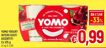 Famila Market YOMO YOGURT INTERO GUSTI ASSORTITI 2x 125 g offerta
