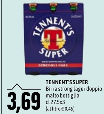 Emi Supermercati TENNENT'S SUPER Birra strong lager doppio malto bottiglia cl 27,5x3 offerta