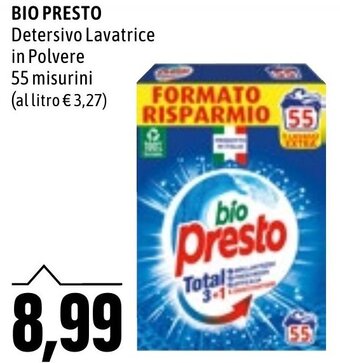 Emi Supermercati BIO PRESTO Detersivo Lavatrice in Polvere 55 misurini offerta