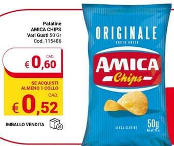 Centro Cash Patatine AMICA CHIPS Vari Gusti 50 Gr offerta