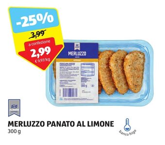 ALDI MERLUZZO PANATO AL LIMONE 300 g offerta