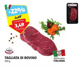 ALDI TAGLIATA DI BOVINO 250 g offerta