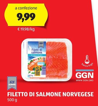ALDI FILETTO DI SALMONE NORVEGESE 500 g offerta