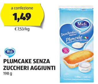 ALDI PLUMCAKE SENZA ZUCCHERI AGGIUNTI 198 g offerta