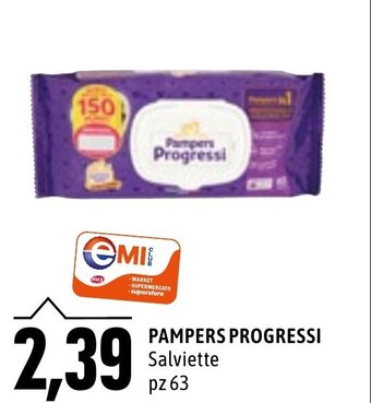 Emi Supermercati PAMPERS PROGRESSI Salviette pz 63 offerta