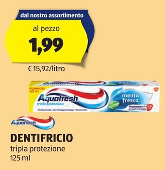 Aquafresh DENTIFRICIO tripla protezione 125 ml