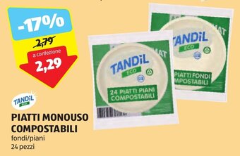 ALDI TANDIL PIATTI MONOUSO COMPOSTABILI offerta