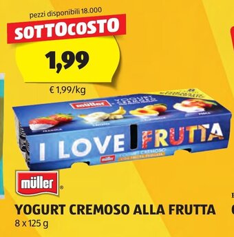 ALDI müller YOGURT CREMOSO ALLA FRUTTA GRANA PADANO DOP 8 x 125 g offerta