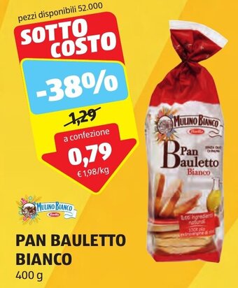 ALDI PAN BAULETTO BIANCO 400 g offerta